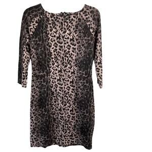 The Limited Size 10 Tall Leopard Print Shift Dress Stretch Career Cocktail